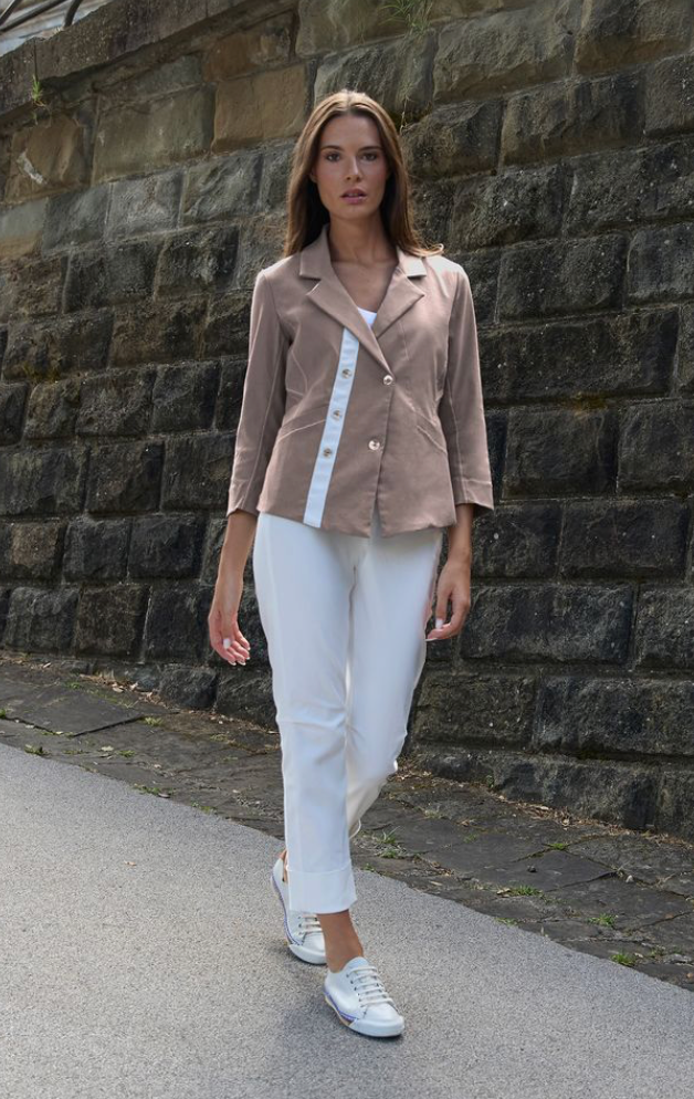 PORTO anchor jacket in dessert with white stripe