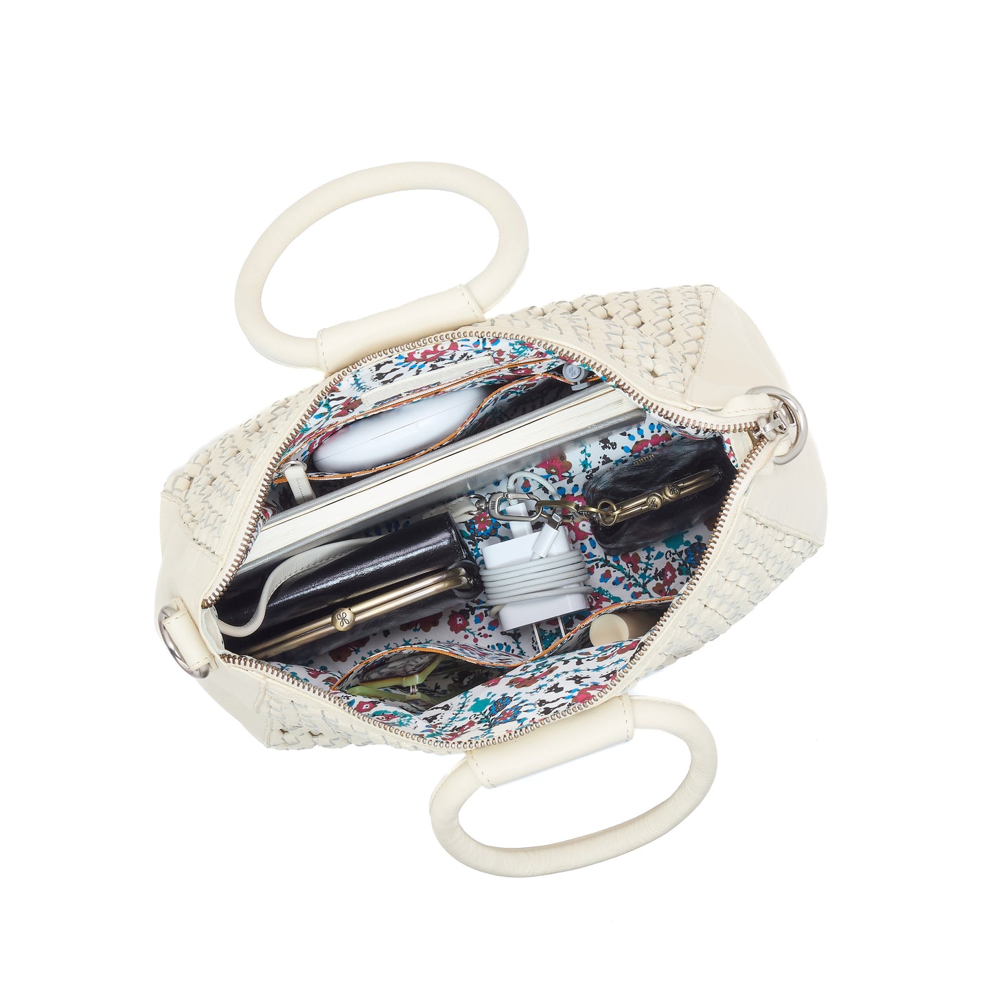 Hobo bag in woven leather