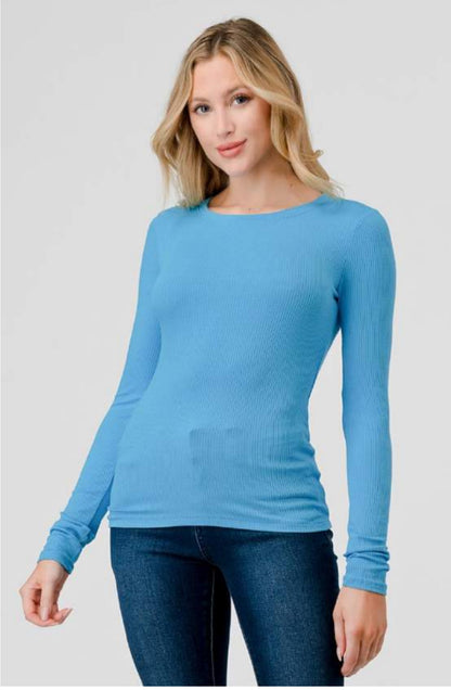 Hashtag long sleeve ribbed t shirt