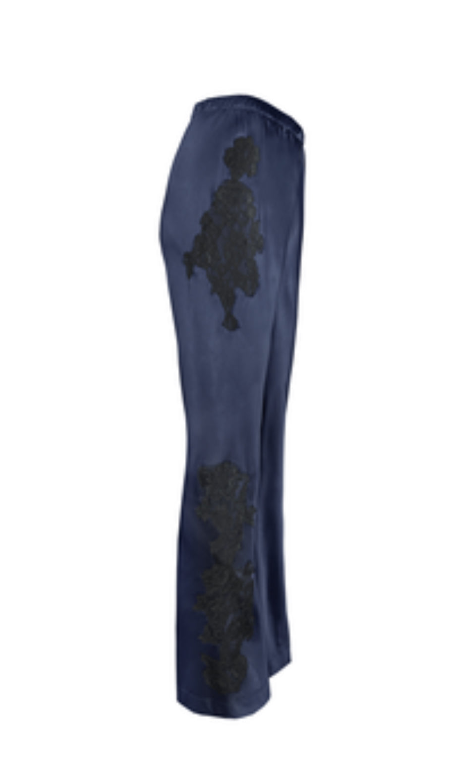 Gold Hawk silk pants with lace