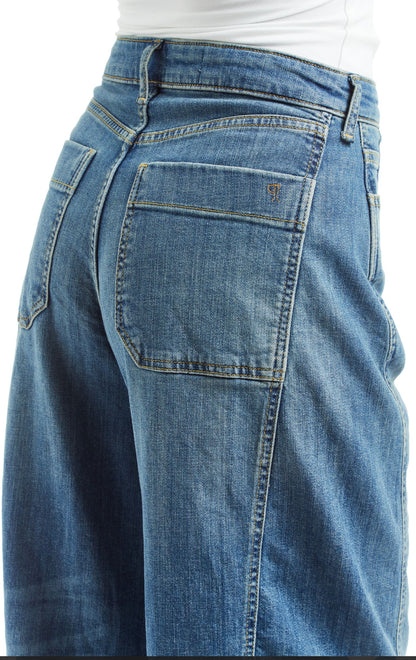 Denim barrel leg jeans