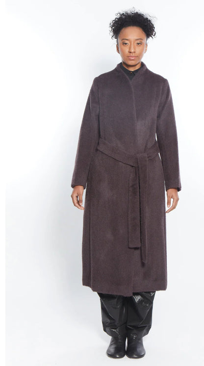 MATTHILDUR plum alpaca coat