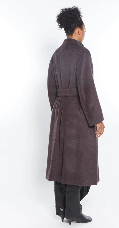 MATTHILDUR plum alpaca coat
