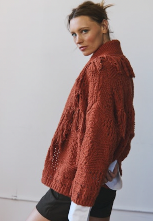 AUTUMN CASHMERE fringed cashmere jacket