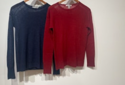 AUTUMN CASHMERE raw edge crew neck