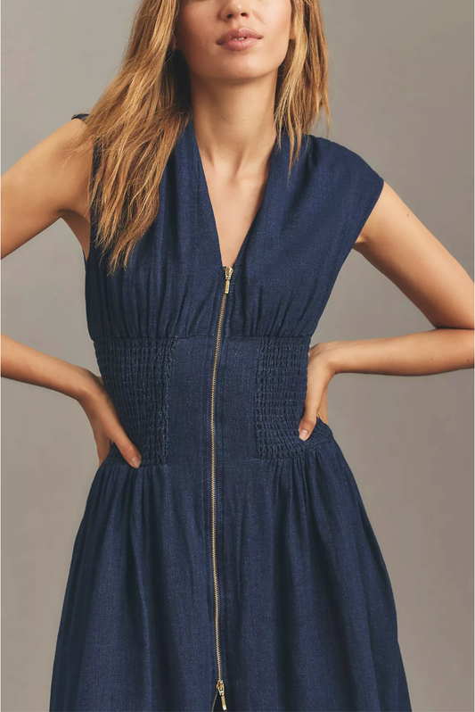 Dark Denim zip dress
