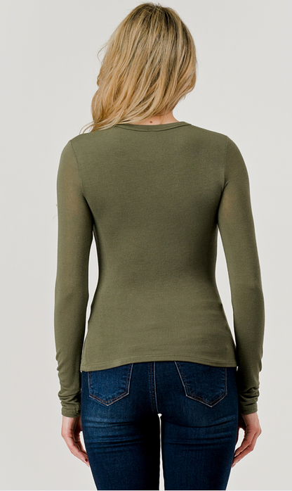 Hashtag  sheer sleeve and layered body  t shirt