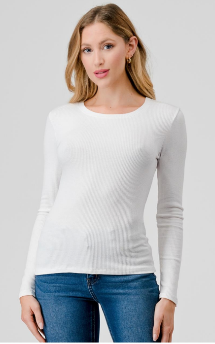 Hashtag long sleeve ribbed t shirt