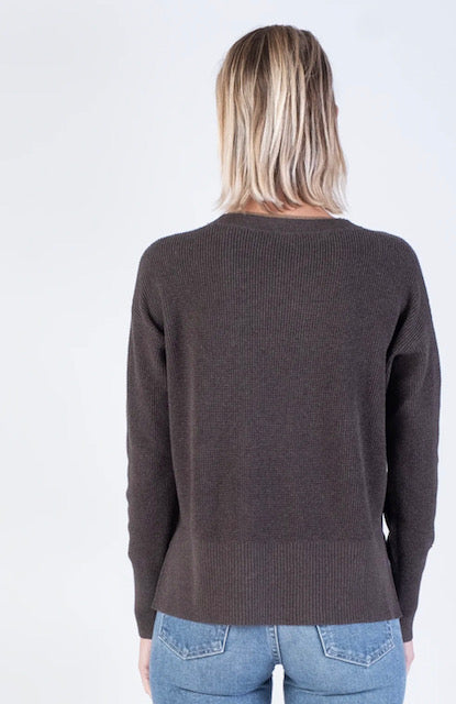 Margaret O'Leary Relaxed Waffle Tee in Coffee