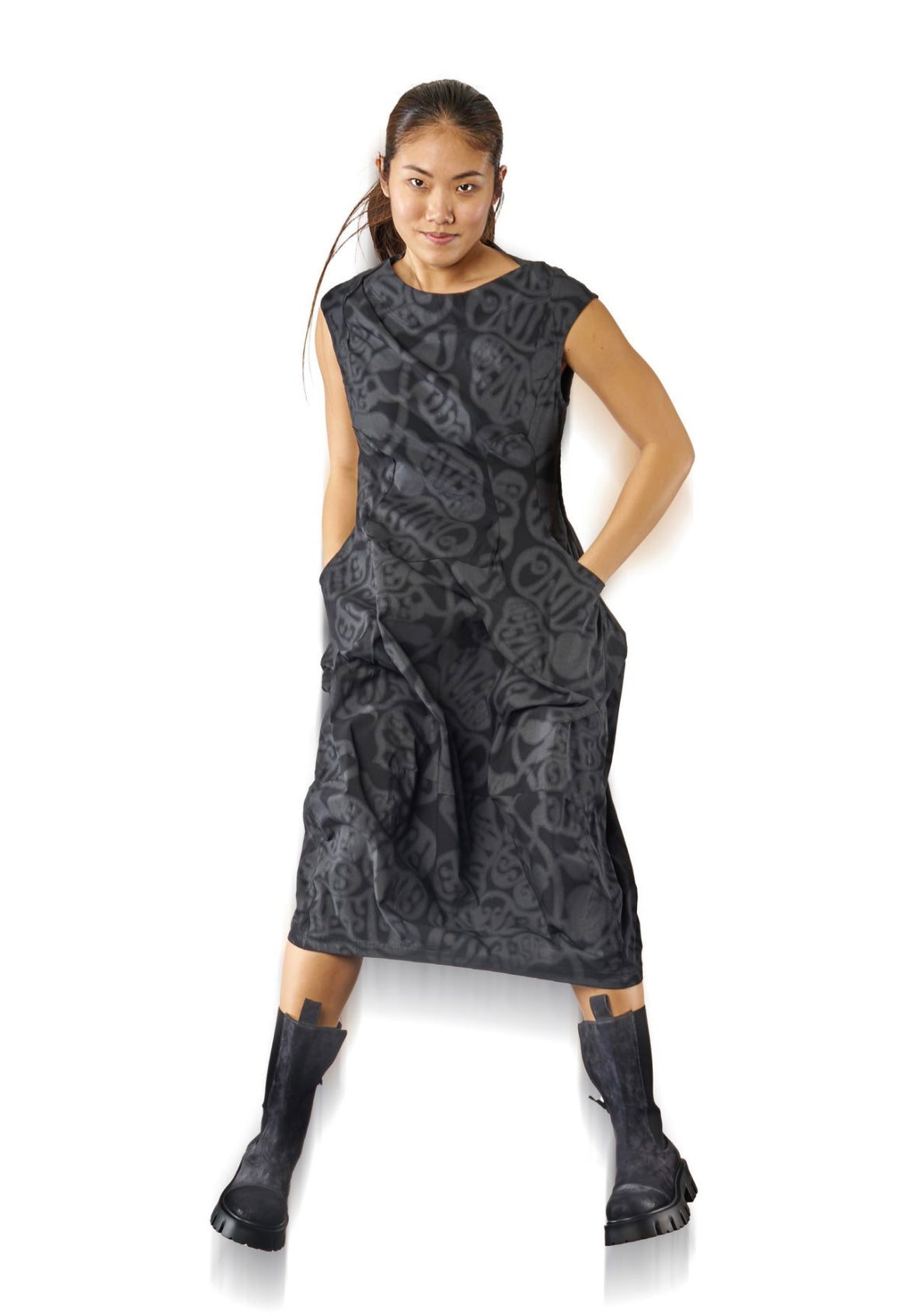 Black Label Black Print Dress