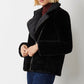 ecru reversible faux fur and nylon jacket